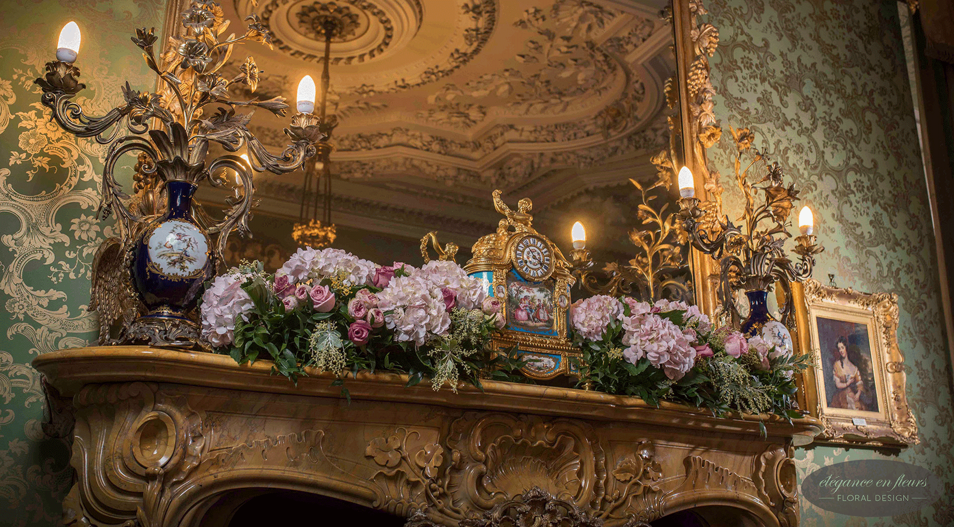 Hydrangea Mantlepiece Decoration